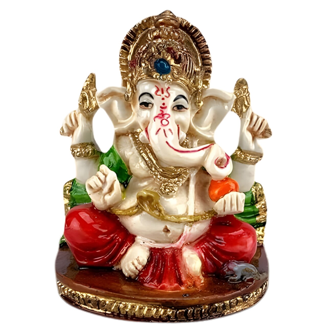 Acrylic Ganesh Statue 2.25 Inch Hindu Lord Ganesha Mini Idol Statue for Home Office Car Dashboard India God Figurine Temple Pooja Room Diwali Navrathri Wedding Gift (1 Pc)